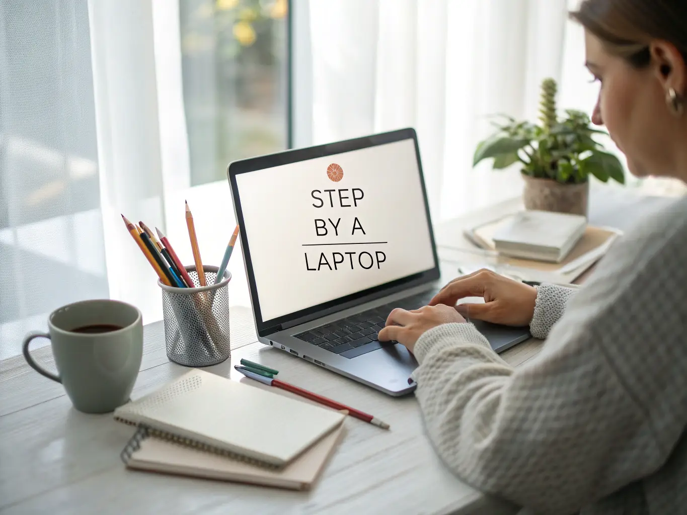 A person using a contact management system on a laptop, with a clean and organized interface displayed on the screen.